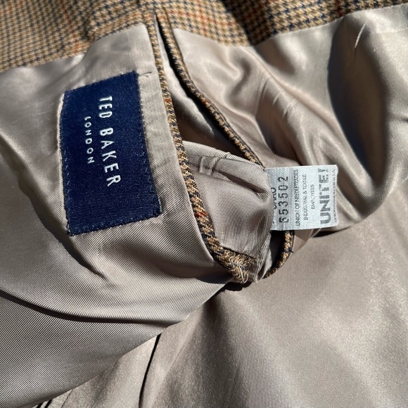 TED BAKER LONDON Houndstooth Blazer - Caramel Brown & Cream - 46L - Picture 7 of 16